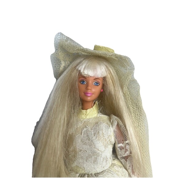 Barbie 1991 Face On 1966 Body Twist & Turn Bridal Handmade Dress & Veil READ Vtg - Picture 4 of 16